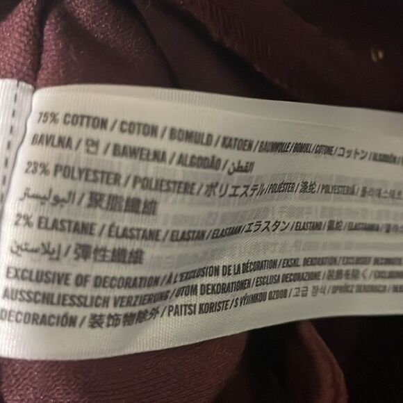 Abercombie and fitch burgundy fall autumn mini skirt Gypsy studded size 4 - Picture 9 of 9